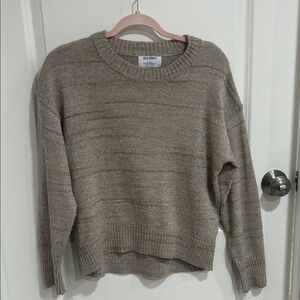 Old Navy Women's Heathered Brown Crew Neck Sweater
